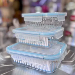 3pc clear glass casseroles